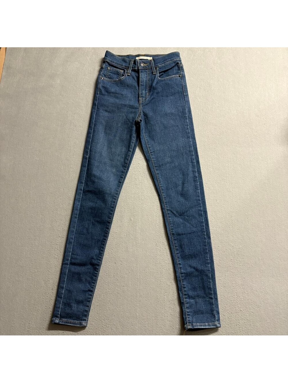 Levis Mile High Super Skinny Jeans Womens 25 x 28 Blue Denim Stretch High Rise